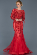 Designer Abendkleid im Meerjungfrau-Stil Lang Rot ABU1518