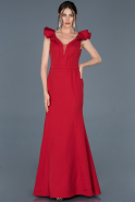 Abendkleid im Meerjungfrau-Stil Lang Rot ABU824