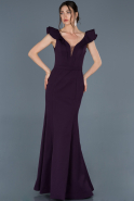 Abendkleid im Meerjungfrau-Stil Lang Violett dunkel ABU824