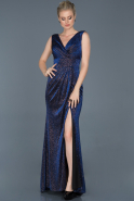 Abendkleid im Meerjungfrau-Stil Lang Sächsischblau ABU618