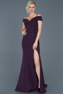 Abendkleid im Meerjungfrau-Stil Lang Violett dunkel ABU742