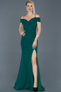Abendkleid im Meerjungfrau-Stil Lang Smaragdgrün ABU742