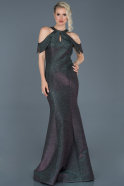 Abendkleid im Meerjungfrau-Stil Lang Violett-Grün ABU885