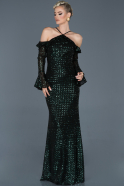 Abendkleid im Meerjungfrau-Stil Lang Smaragdgrün ABU938