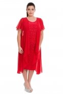 Übergroßes Abendkleid Rot C9012