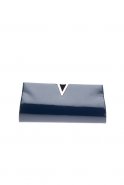 Patent Leder Portfolio Taschen Marineblau V410