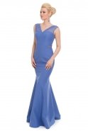 Langes Abendkleid Blau C7002