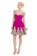 Von Schulter Ballkleid Fuchsie O9073