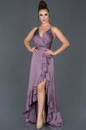 Kleider in Großen Größen Lang Satin Lavendel ABU1095