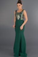 Langes Abendkleid Smaragdgrün C7176