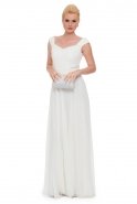 Langes Abendkleid Weiß C7113