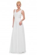 Langes Abendkleid Weiß J1054