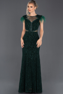Abendkleid im Meerjungfrau-Stil Lang Smaragdgrün ABU1000