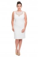 Übergroßes Abendkleid Weiß N98054