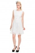 Kurzes Abendkleid Weiß T2541