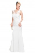 Langes Abendkleid Weiß T2534
