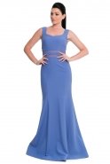 Abendkleid im Meerjungfrau-Stil Lang Blau ABU411