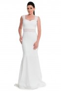 Langes Abendkleid Weiß E3153