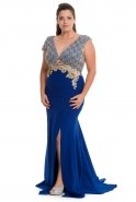 Langes übergroßes Abendkleid Azurblau ALY6163