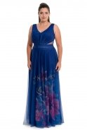 Langes Kleid in Übergröße Sächsischblau ST5253