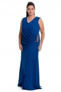 Langes Kleid in Übergröße Sächsischblau O8129