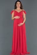 Abendkleid für Schwangere Lang Rot ABU756