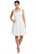 Kurzes Abendkleid Weiß T2563