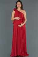 Abendkleid für Schwangere Lang Rot ABU754