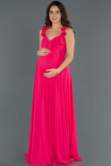 Abendkleid für Schwangere Lang Blutorange ABU753