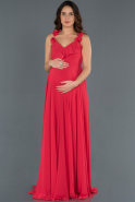 Abendkleid für Schwangere Lang Rot ABU753