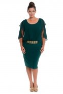 Kurzes Kleid in Übergröße Smaragdgrün ALK6047