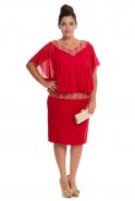 Kurzes Kleid in Übergröße Rot ALY5156