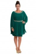 Kurzes übergroßes Abendkleid Smaragdgrün C9024