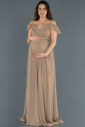 Abendkleid für Schwangere Lang Nerzbraun ABU756
