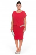 Kurzes Kleid in Übergröße Rot ALK6003