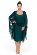 Kurzes übergroßes Abendkleid Smaragdgrün ALK6041