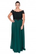 Langes übergroßes Abendkleid Smaragdgrün ST5090