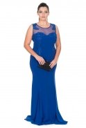 Langes übergroßes Abendkleid Sächsischblau ST9095