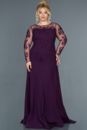 Kleider in Großen Größen Lang Violett dunkel ABU1313