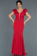 Abendkleid im Meerjungfrau-Stil Lang Rot ABU1334