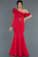 Abendkleid im Meerjungfrau-Stil Lang Rot ABU1294