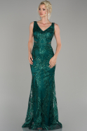 Abendkleid im Meerjungfrau-Stil Lang Smaragdgrün ABU1477