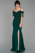 Abendkleid im Meerjungfrau-Stil Lang Smaragdgrün ABU1552