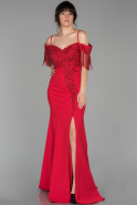 Abendkleid im Meerjungfrau-Stil Lang Rot ABU1552