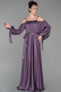 Abendkleid Lang Satin Lavendel ABU1581