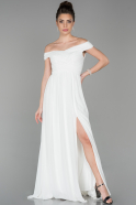 Abendkleid Lang Weiß ABU1547