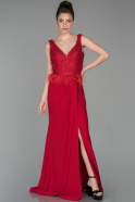 Abendkleid im Meerjungfrau-Stil Lang Rot ABU1565