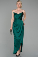 Abendkleid im Meerjungfrau-Stil Lang Satin Smaragdgrün ABU1609