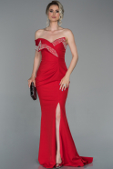 Abendkleid im Meerjungfrau-Stil Lang Rot ABU1692