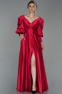 Abendkleid Lang Satin Rot ABU1695